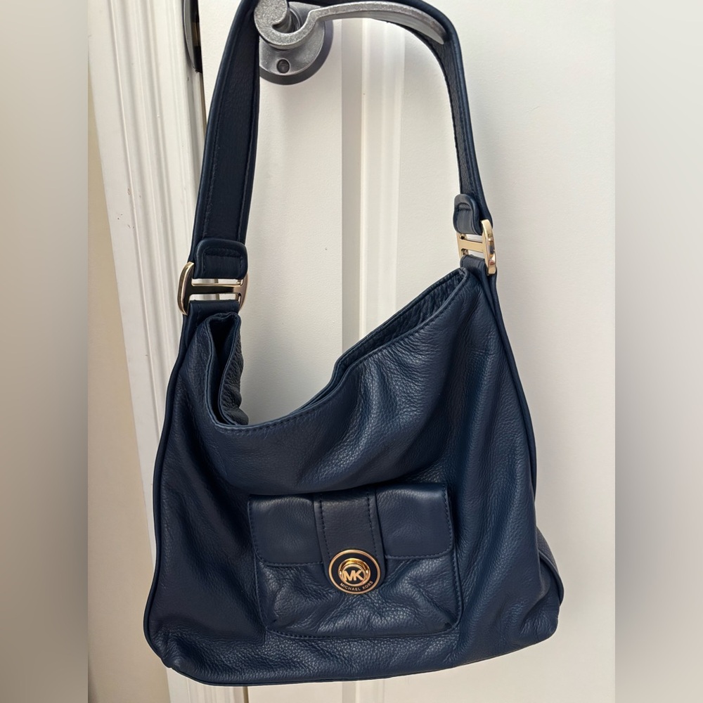 Michael Kors Dark Blue Leather Shoulder Bag